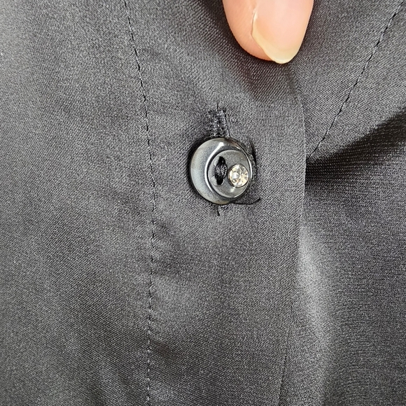 SOMA Satin Black Button Front Sleepshirt - Picture 10 of 14